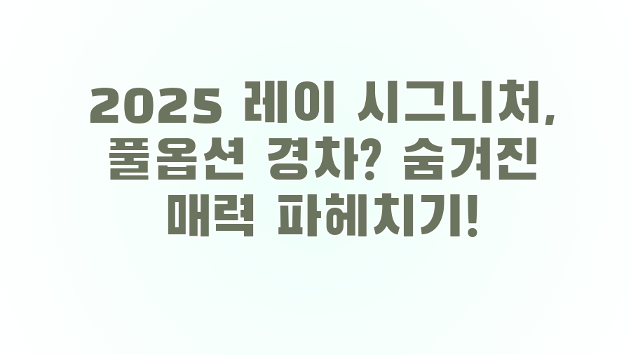 2025 레이 시그니처, 풀옵션 경차? 숨겨진 매력 파헤치기!